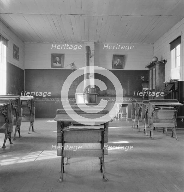 Interior of eastern Oregon one-room county school, Baker County, Oregon, 1939. Creator: Dorothea Lange.