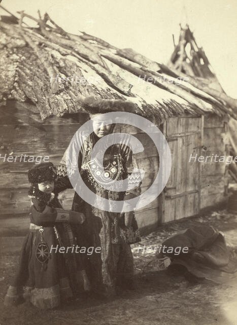 Group of Tartars [ie, Tatars], maiden & boy at small village near Minisinsk..., between 1885 and 86. Creator: Unknown.