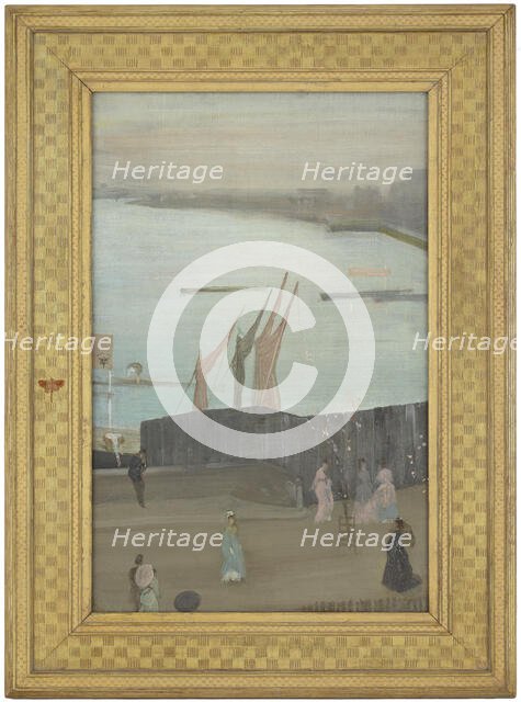 Variations in Pink and Grey: Chelsea, 1871-1872. Creator: James Abbott McNeill Whistler.