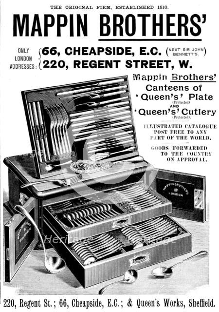 Advertisement for Mappin Brothers' Canteens, 1895. Creator: Unknown.