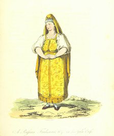 A Russian Tradesman's Wife in her Gala Dress, 1813.  Creator: Joseph Constantine Stadler.