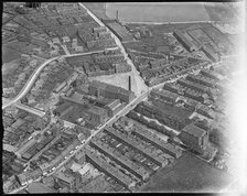 Albert Woollen Mills and the area around Albert Square, Yeadon, West Yorkshire, c1930s. Creator: Arthur William Hobart.