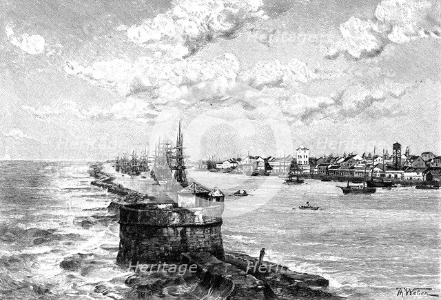 The port of Recife, Brazil, 1895. Artist: Unknown