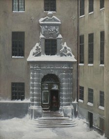 Winter Scene from the Present Foreign Office, Stockholm, mid 19th century. Creator: Karl Stefan Bennet.