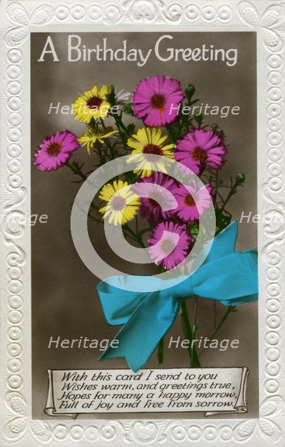 Birthday card, c1910-1939(?). Artist: Unknown