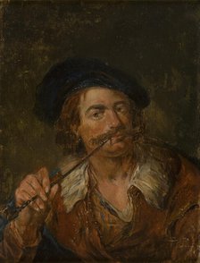 Man Smoking a Pipe, c1850. Creator: Ferdynand Chotomski.