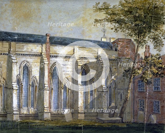 View of Temple Church, London, c1810.                                         Artist: William Pearson