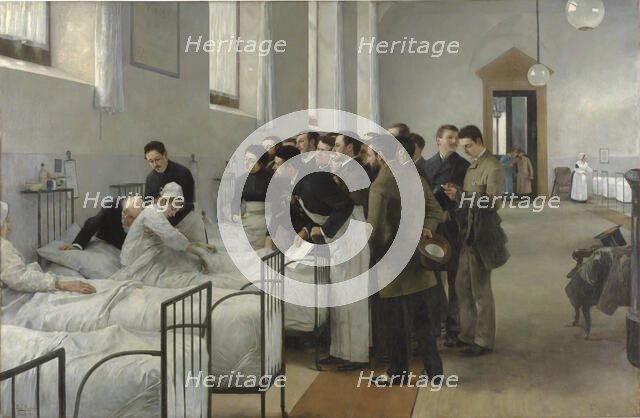 A Hospital Ward during the Chief Physician's Round, 1889. Creator: Jiménez Aranda, Luis (1845-1928).