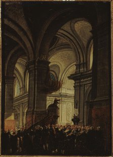 Capuchin sermon in Saint-Roch church, 1780. Creator: Pierre-Antoine Demachy.