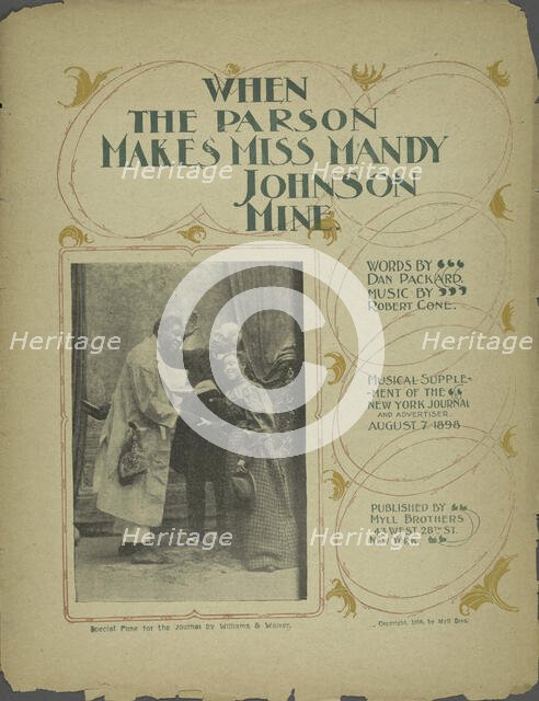 'When the parson makes Miss Mandy Johnson mine', 1898. Creator: Unknown.