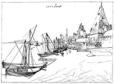 Port of Antwerp in 1520. Artist: Unknown