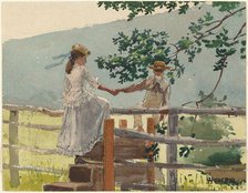On the Stile, 1878. Creator: Winslow Homer.