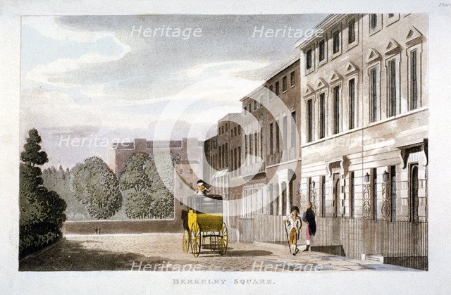 Berkeley Square, Mayfair, London, 1813.                                     Artist: Anon