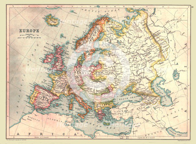 Map of Europe, 1902.  Creator: Unknown.