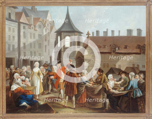 Pea shellers of les Halles, after 1759. Creator: Etienne Jeaurat.