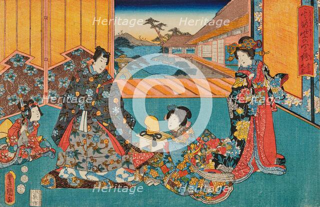 The End (Daibi), from the series "The Magic Lanterns of the Red Figure" (Sono sugata..., 1852. Creator: Kunisada (Toyokuni III.), Utagawa (1786-1865).