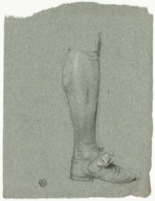 Leg of Standing Figure (recto); Sketch of Shoes (verso), n.d. Creator: John Downman.