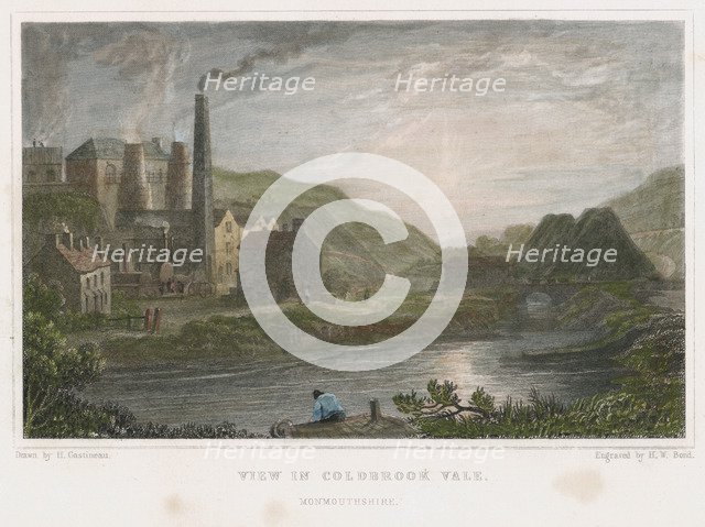 Blast furnaces for production of iron at Coalbrookdale, Shropshire, c1830. Artist: HW Bond