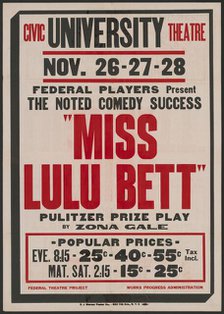 Miss Lulu Bett 2, Syracuse, NY, 1936. Creator: Unknown.