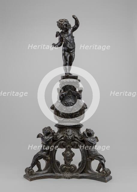 Andiron with Putto Finial, model c. 1600, cast probably 17th/18th century. Creator: Nicolò Roccatagliata.