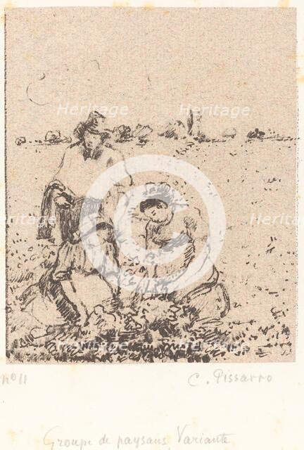 Groupe de paysans (Group of Peasants), c. 1899. Creator: Camille Pissarro.
