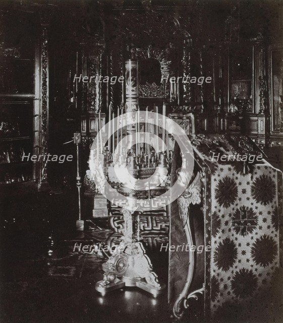 House Chapel at the cabin of Peter the Great in Petersburg, 1872. Artist: Felisch, Albert (1837-1908)