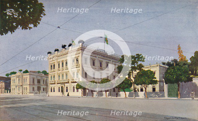 'Cattete Palace - The Official Residence of the President of Brazil', 1914. Artist: Edgar L Pattison.