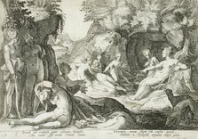 Diana and Her Nymphs Discovering Callisto's Pregnancy, published 1590. Creator: Hendrik Goltzius.
