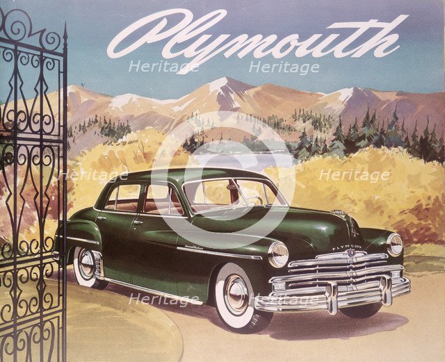 Poster advertising the Plymouth Special de Luxe Sedan, 1950. Artist: Unknown