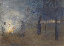 Burning Leaves, c1880-1930. Creator: William Forsyth.