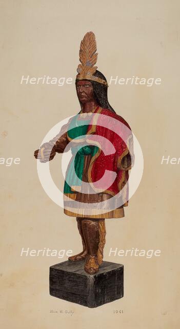 Cigar Store Indian, 1941. Creator: Alvin M Gully.