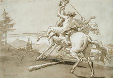 Centaur Arrested in Flight, a Female Faun on His Back, between c1759 and c1791. Creator: Giovanni Domenico Tiepolo.