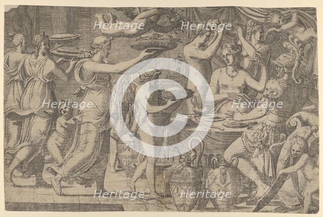 Mars and Venus Served by Cupid and the Graces, 1545-50. Creator: Leon Davent.