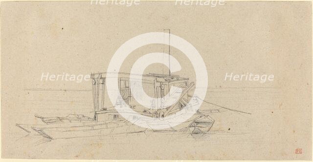 River Dredges and Lighters, probably c. 1850. Creator: Charles Meryon.