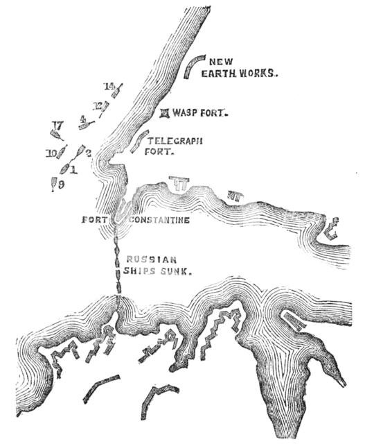 Plan of the Attack at 5.30pm, when these were almost exclusively the Ships engaged with the..., 1854 Creator: Unknown.
