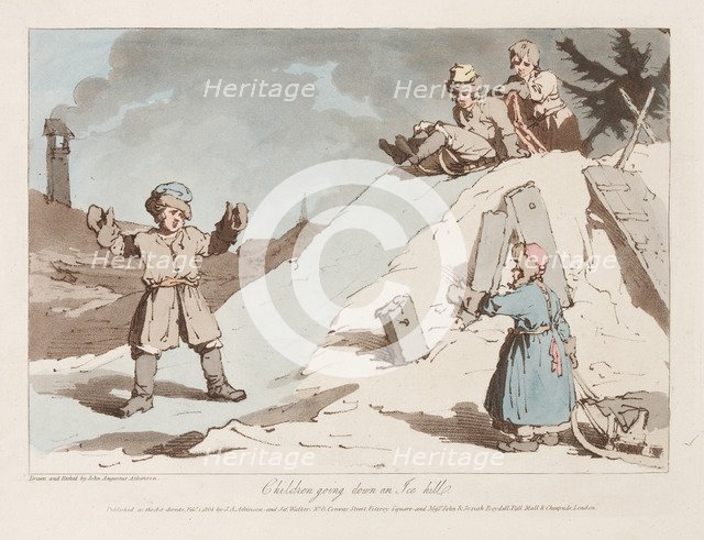 Children going down an Ice Hill.