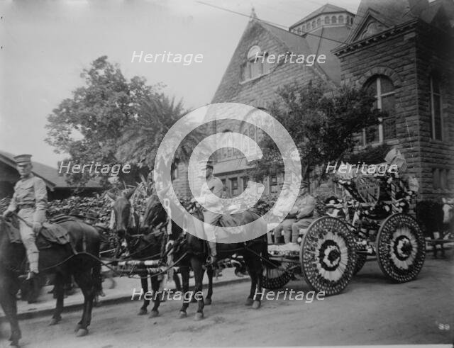 Float representing Fort Shafter, Floral Parade, Honolulu, 1910. Creator: Bain News Service.