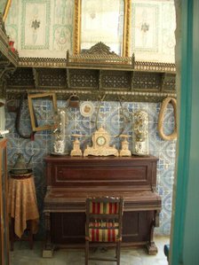 Interior with piano, Dar Essid Museum, Sousse, Tunisia, 2009.  Creator: Amanda Waite.