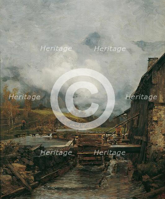 Watermill in Goisern (after Emil Jakob Schindler), 1884. Creator: Carl Moll.