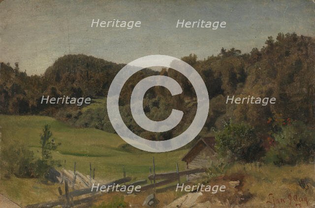 Landscape at Ljan, 1858. Creator: Hans Gude.