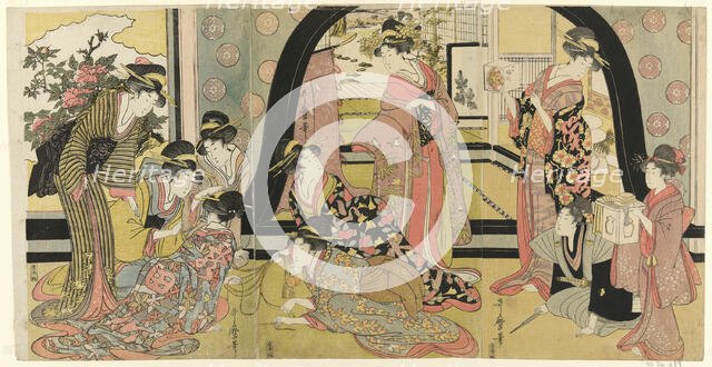 Drawing Lots for Prizes (Ho biki), Japan, c. 1798. Creator: Kitagawa Utamaro.