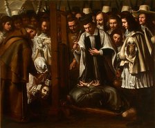 The Brotherhood of of Saint John Beheaded attend the blessing of the beheaded, 1662. Creator: Costa, Giovanni Battista (active 1660-1670).