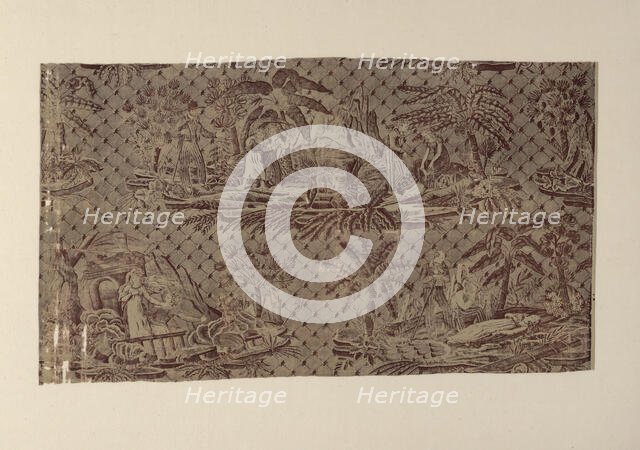 'Paul and Virginie', Furnishing Fabric, France, after 1818. Creator: Hartmann et Fils.