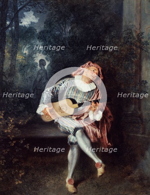 'Mezzetin', 1718-1720. Artist: Jean-Antoine Watteau