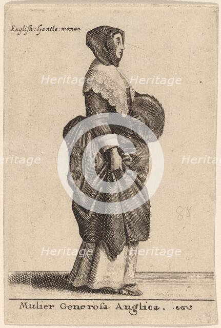 Mulier Generosa Anglica, 1642. Creator: Wenceslaus Hollar.