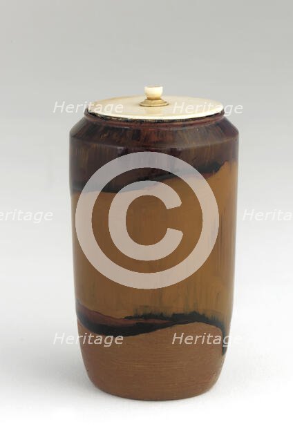 Tea caddy imitating Takatori ware, Edo period, 18th-19th century. Creator: Unknown.