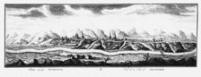 View of Krasnoyarsk, ca 1735. Artist: Lürsenius, Johann Wilhelm (1704-1771)