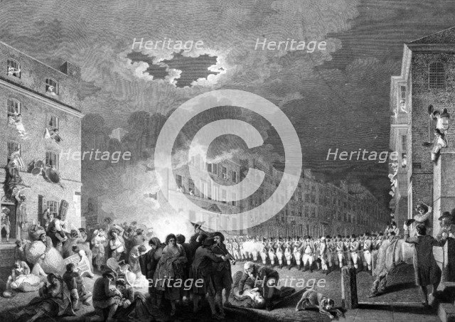 Riot in Broad Street, London, 1780, (1790). Artist: James Heath