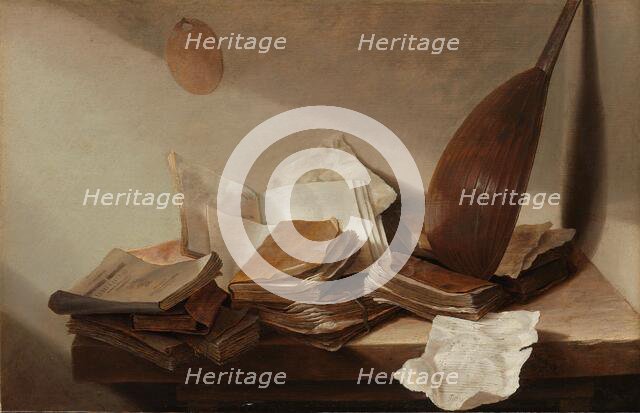 Still Life with Books, 1625-1630. Creator: Jan Davidsz de Heem.