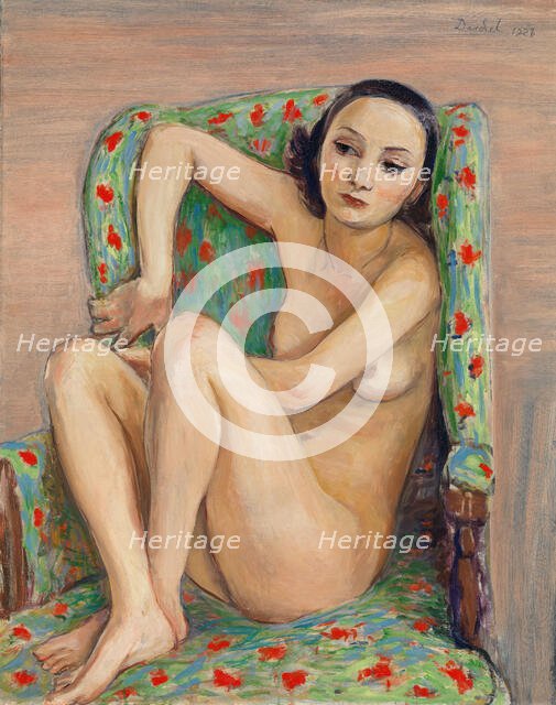 Model in a Green Chair, 1928. Creator: Nils Dardel.